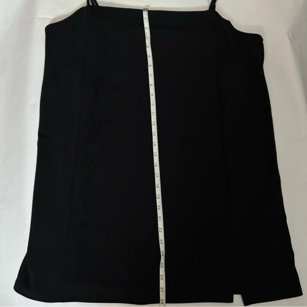 H&M Mini Dress Black Square Neck Side Slit XXL - Picture 9 of 10